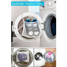 Kapak Bağlamalı Ayakkabı ve Çamaşır Yıkama Filesi - Beyaz