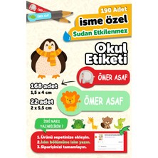 Okul Etiketi Kalem Defter Isimli Etiket Isim Yazılabilen Sevimli Hayvanlar - 190 Adet Özel Tasarım