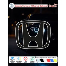 Honda Logo Sticker – Büyük Boy Araç Kaput/arka Cam Etiketi (30X37 Cm)