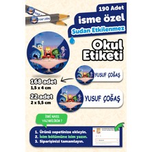 Okul Etiketi Kalem Defter Isimli Etiket Isim Yazılabilen Ters Yüzlü - 190 Adet Özel Yeni Tasarım