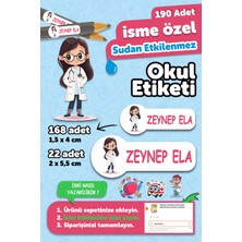 Okul Etiketi Kalem Defter Isimli Etiket Isim Yazılabilen Doktor Temalı - 190 Adet Özel Yeni Tasarım