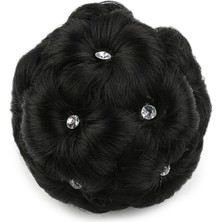 Colezium Taşlı Topuz Toka - Siyah