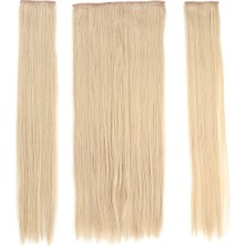 Colezium Fiber Sentetik Düz Yarım Ay + 2 Yan Çıt Çıt / Kumral Beyaz Platin Röfleli