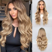 Colezium Kumral Dore Sarı Ombre Balköpüğü Röfleli Tül Peruk