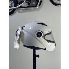 Motor & Motosiklet Beyaz Mavi Çift Fiyonk Kask Aksesuarı Kask Dış Aksesuar