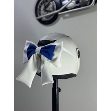 Motor & Motosiklet Beyaz Mavi Çift Fiyonk Kask Aksesuarı Kask Dış Aksesuar