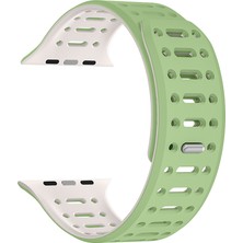 Watch 7 41MM Uyumlu Mbfx KRD-124 Silikon Kordon Strap Kayış-Açık Yeşil-Starlight