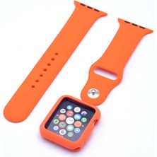 Watch 42MM Uyumlu 3 In 1 Klasik Kordon Mbfx - Turuncu