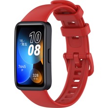 Huawei Band 8 Uyumlu Klasik Kordon Mbfx - Kırmızı