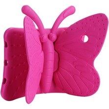 iPad 10.2 2021 (9.nesil)  Uyumlu Mbfx Butterfly Standlı Tablet Kılıf-Pembe Koyu