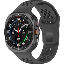 Galaxy Watch Ultra 47MM Mbfx KRD-119 Delikli Tasarım Silikon Kordon-Siyah