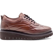 Voyager 7667 Kadın Hakiki Deri Comfort Ayakkabı Taba