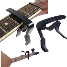 Gitar ve Bağlama Için Metal Kapo (Kelepçe) - Siyah Capo