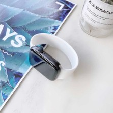 Watch 44MM Uyumlu Krd-31 Solo Loop Medium Kordon Mbfx - Beyaz