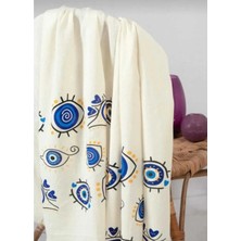 Beyaz Desenli Peştemal & Plaj Havlusu %100 Pamuk | 100X200 cm