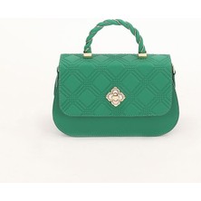 Levidor Yeşil Kabartma Desenli Kadın El Çantası