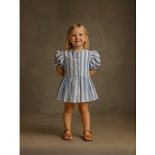 Kız Çocuk Çizgili Gömlek Elbise