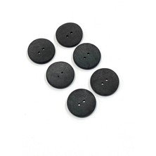 Kokonat Düğme / Özel Boyama / Siyah Renk  / 6'lı Set / 2,7 cm