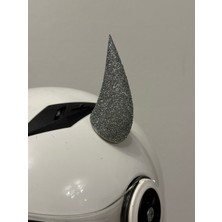 Motor & Motosiklet Gümüş Simli Şeytan Boynuzu Kask Dış Aksesuar