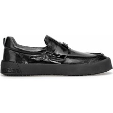 Luciano Bellini 25Y-ALFA5405 Münih Hakiki Rugan Deri Erkek Casual Ayakkabı Siyah