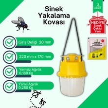 Vettoptan 3 Adet Karasinek Tuzağı Kova Kara Sinek Öldürücü Ahır Bahçe Çiftlik Restorant Açık Alan Uygun Sintut