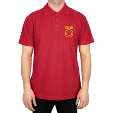 Nirvana Logo Polo Yaka Kırmızı Tişört