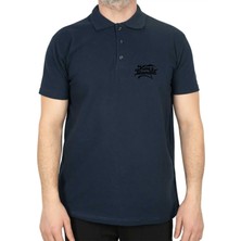 King Diamond Logo Polo Yaka Lacivert Tişört