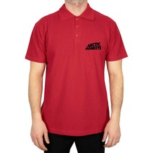 Arctic Monkeys Logo Polo Yaka Kırmızı Tişört