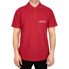 LED Zeppelin Logo Polo Yaka Kırmızı Tişört