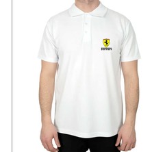 Ferari Lite Polo Yaka Beyaz Tişört