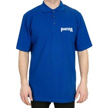 Pantera Logo Polo Yaka Mavi Tişört