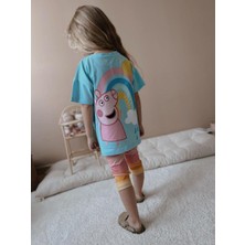 Cg Kids Peppapig Scuba Kumaş Taytlı Kız Çocuk Alt Üst Takım