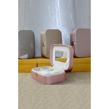 Büro Ev Ofis Takı Düzeni Için Deri Kaplı Makyaj Takı Organizeri Kutu Çantası