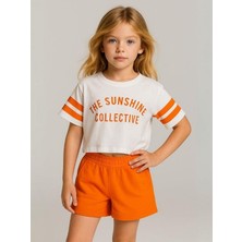 Kız Çocuk Pamuklu Şortlu Takım