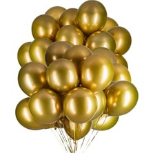 15 Adet Metalik Gold Balon - Doğum Günü Konsepti - Parti Malzemeleri - Bride To Be Malzemeleri
