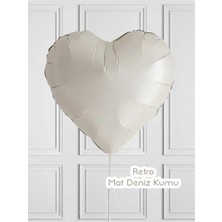 Retro Mat Deniz Kumu Renk Kalp Folyo Balon 18 Inç 45 cm