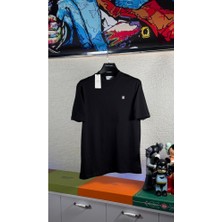 Fransız Logo Detaylı Siyah Erkek Ovesize T-Shirt