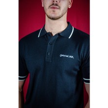 Nakış Logo Detaylı Siyah Erkek Polo T-Shirt Nw