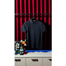 Metal Plaka Logo Detaylı Lacivert Erkek Polo T-Shirt