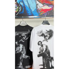 Arka Baskı Detaylı Beyaz Erkek T-Shirt