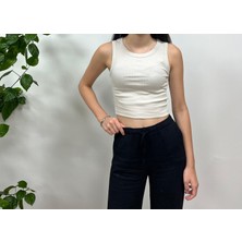 Vazıradk Pamuklu Ribana Crop Atlet