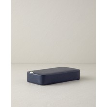 Lacivert Deri Takı Saklama Kutusu, Şık ve Kullanışlı Organize Edici