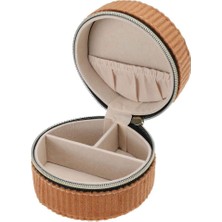 Kahverengi Yuvarlak Takı Organizer Kutusu, 8X8X5 Cm, Şık ve Kullanışlı Tasarım