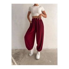 Atalays Butik Osyho Sandy %100 Pamuk Kumaş Şalvar Eşofman Bordo