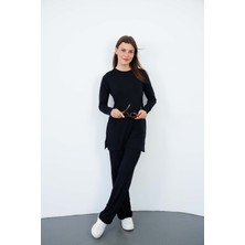 Penye Bizden Kadın Viskon Full Likra Tunik-Siyah