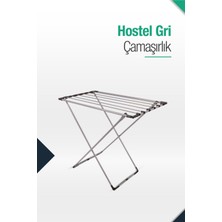 Gri Kalın Borulu Otel Tipi Çamaşır Kurutmalık