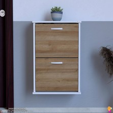 Modilayn UMAY Asma Kapı Önü 52x78x26 cm’lik 2 Düşer Kapak 4 Göz Bölme Ayakkabılık