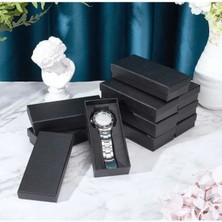 Sünger Astarlı Siyah Dikdörtgen Saat Saklama Kutusu, Şık ve Fonksiyonel Tasarım