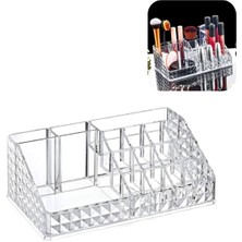 Bölmeli Kristal Diamond Kozmetik Düzenleyici, Şeffaf ve Şık Tasarım