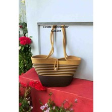 Hasır Omuz Çantası Plaj Çantası Günlük Çanta El Emeği Handmade